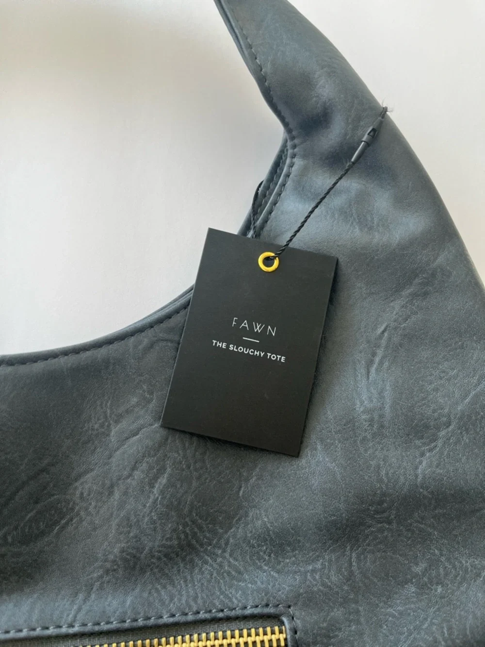 Fawn Slouchy Tote Shoulder Bag Faux Leather Bag Grey NEW NWT